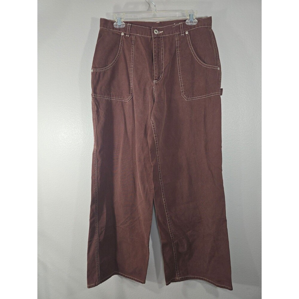Vintage 90 Express Wide Leg Baggy Brown Carpenter Pants 11/12 Y2K Workwear AJ
